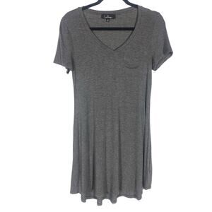 Women's Lulu's V-neck Gray Tee shirt Dress Size Medium